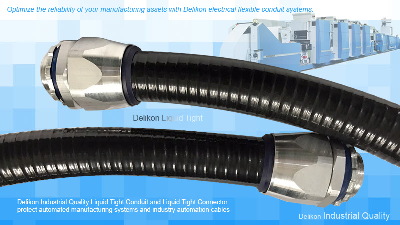 [CN] Delikon heavy industry automation cable protection pac PLC sever motor vfd wiring swivel aluminum connector liquid tight aluminum connector InterLocked Liq